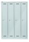 Preview: Bisley MonoBloc™ Garderobenschrank, 4 Abteile, je 1 Fach, Farbe lichtgrau