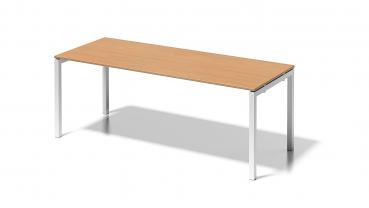 Cito Schreibtisch, 740 mm höhenfixes U-Gestell, H 19 x B 2000 x T 800 mm, Dekor buche, Gestell silber