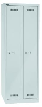 Bisley MonoBloc™ Garderobenschrank, 2 Abteile, je 1 Fach, Farbe lichtgrau