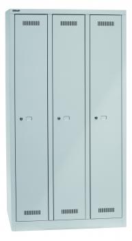 Bisley MonoBloc™ Garderobenschrank, 3 Abteile, je 1 Fach, Farbe lichtgrau